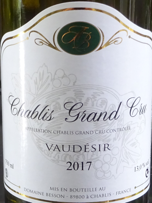 Besson 2017 Chablis Grand Cru Vaudesir